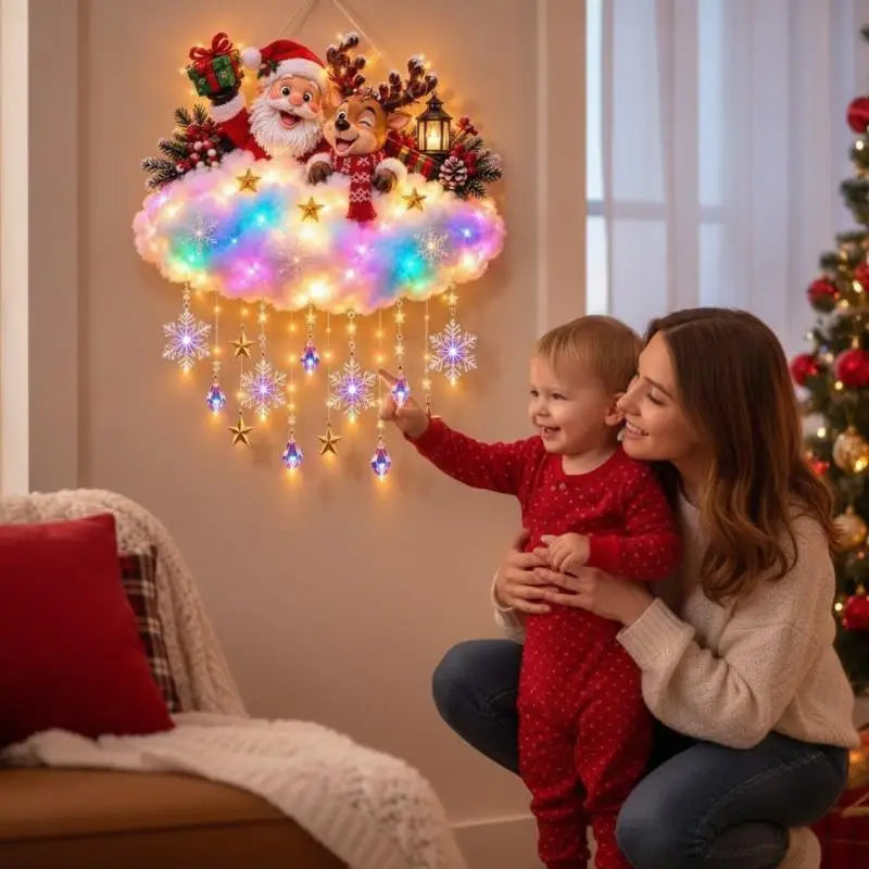 Christmas Blessing Angel Glow Light, LED Cascading Holiday Decor,Warm White Glow, Space-Saving Wall Decor, Easy Wall Placement