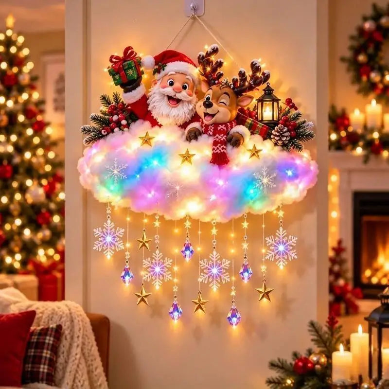Christmas Blessing Angel Glow Light, LED Cascading Holiday Decor,Warm White Glow, Space-Saving Wall Decor, Easy Wall Placement