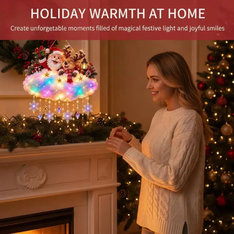 Christmas Blessing Angel Glow Light, LED Cascading Holiday Decor,Warm White Glow, Space-Saving Wall Decor, Easy Wall Placement