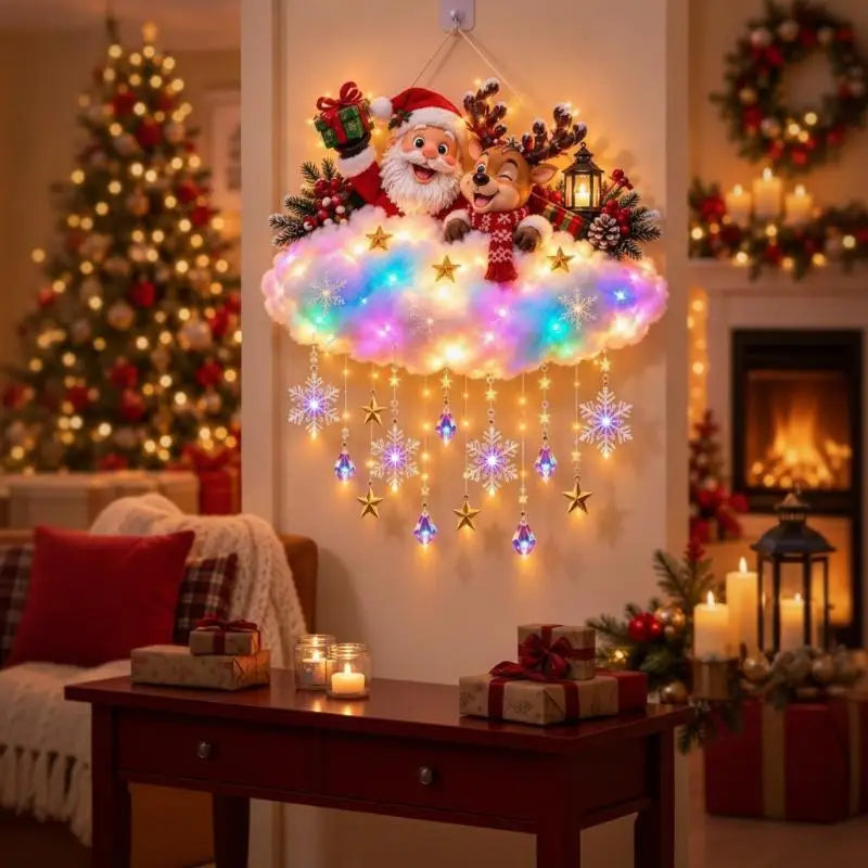 Christmas Blessing Angel Glow Light, LED Cascading Holiday Decor,Warm White Glow, Space-Saving Wall Decor, Easy Wall Placement